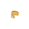 Wholesale Zirconia Snakeshaped Geometric Stainless Steel 18K Gold Plated Ring For Women