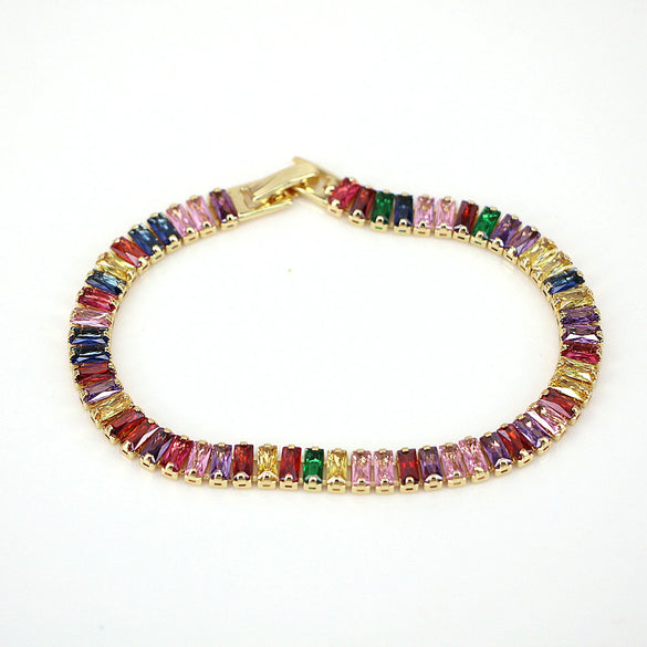 Wholesale Zirconium Copper 18K Gold Plated Geometric Style Women's Bracelet