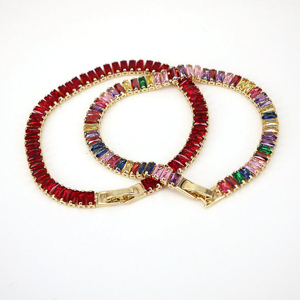 Wholesale Zirconium Copper 18K Gold Plated Geometric Style Women's Bracelet