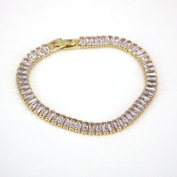 Wholesale Zirconium Copper 18K Gold Plated Geometric Style Women's Bracelet