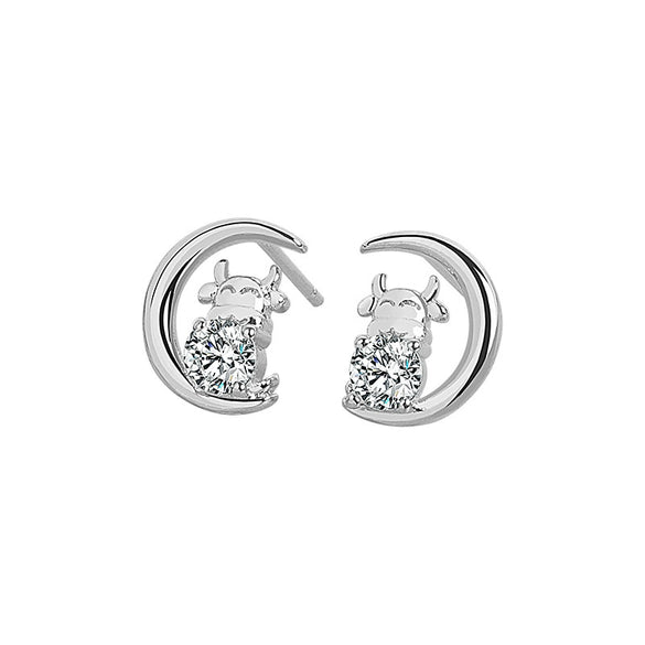 Wholesale Zodiac Animal S925 Sterling Silver Electroplated Earrings