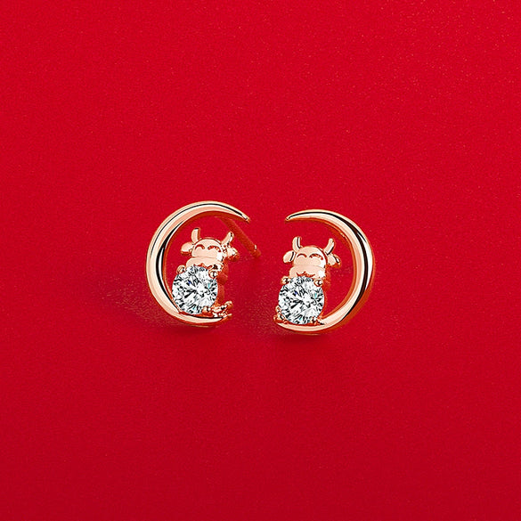 Wholesale Zodiac Animal S925 Sterling Silver Electroplated Earrings