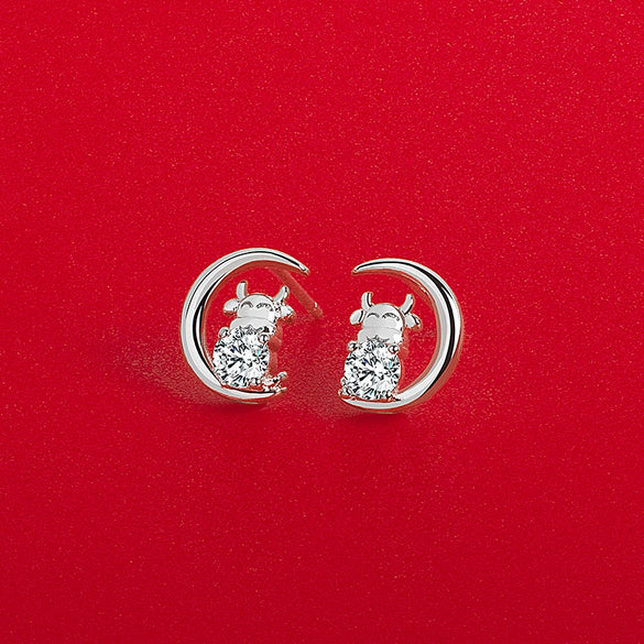 Wholesale Zodiac Animal S925 Sterling Silver Electroplated Earrings