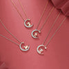 Wholesale Zodiac Dragon Pendant Necklace In Sterling Silver With Rose Gold Electroplated Cross Clavicle Chain And Star Moon Design