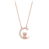 Wholesale Zodiac Dragon Pendant Necklace In Sterling Silver With Rose Gold Electroplated Cross Clavicle Chain And Star Moon Design