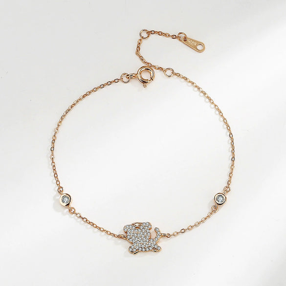Wholesale Zodiac Necklace Women's Sterling Silver Rose Gold Plated Tiger Pendant Clavicle Chain