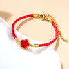 Wholesale Zodiac Year Red Rope Bracelet For Women Zinc Alloy Fourleaf Clover Seiko Style