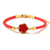 Wholesale Zodiac Year Red Rope Bracelet For Women Zinc Alloy Fourleaf Clover Seiko Style