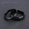 Wide Black Matte Textured Tungsten Steel Ring Geometric Casual Unisex Couple Band With Precision Crafted Finish
