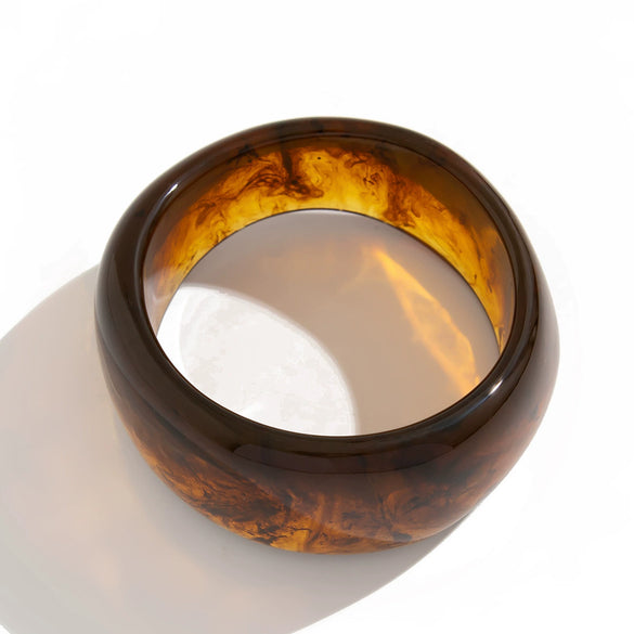 Wide Bracelet Resin Geometric Halo Handmade