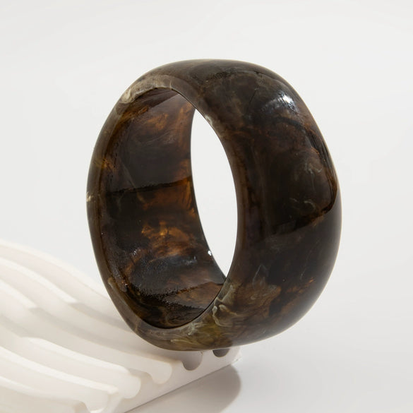 Wide Bracelet Resin Geometric Halo Handmade