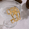Wide Exaggerated Flower Cut Out Electroplated Stainless Steel Bracelet Jewelry Accessories