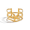 Wide Exaggerated Flower Cut Out Electroplated Stainless Steel Bracelet Jewelry Accessories