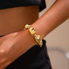 Wide Face Bracelet Metallic Irregular Geometric Ccb Beaded Electroplated