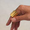 Wide Face Exaggerated Personality Fashion Ol Geometric Stainless Steel Casting Electroplated Finger Ring