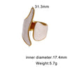 Wide Open Geometric Stainless Steel Ring For Women With Retro Oil Drip Style And Gold Tone Electroplated Finish