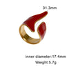 Wide Open Geometric Stainless Steel Ring For Women With Retro Oil Drip Style And Gold Tone Electroplated Finish
