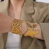 Wide Opening Cut Out Starfish 316L Stainless Steel 18K Gold Plated Electroplated Bracelet For Women