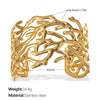 Wide Opening Cut Out Starfish 316L Stainless Steel 18K Gold Plated Electroplated Bracelet For Women