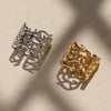 Wide Opening Love Ring In Stainless Steel With Geometric Pattern Electroplated Fashion Jewelry For Women