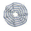 Wide Striped Blue Fabric Handmade Scrunchie For Women With Pleated Edge And High Elasticity