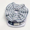 Wide Striped Blue Fabric Handmade Scrunchie For Women With Pleated Edge And High Elasticity