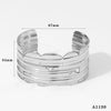 Wide Texture Open Bracelet Stainless Steel Exaggerated Fashion Geometric Electroplated Jewelry