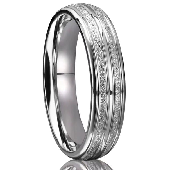 Wide Titanium Steel Rings With Electroplated Finish Minimalist Geometric Couple Band Jewelry