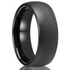 Wide Tungsten Steel Curved Black Sandblasted Geometric Ring With Electroplated Finish For Men And Women