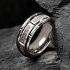 Wide Tungsten Steel Geometric Diamond Combination Ring With Electroplated Finish For Men And Women Minimalist Jewelry