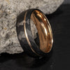 Wide Tungsten Steel Ring With Black And Rose Gold Electroplated Finish Minimalist Geometric Design Unisex Jewelry