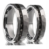 Wide Tungsten Steel Ring With Hammered Geometric Finish And Meteoriteinspired Inlay Minimalist Electroplated Unisex Jewelry