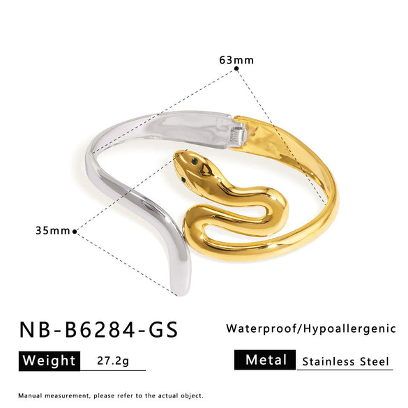 Wide Version Highend Exaggerated Open Bracelet Stainless Steel 18K Vacuum Plated In Furnace Hand Jewelry