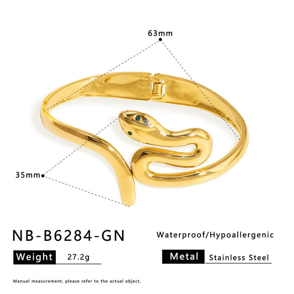 Wide Version Highend Exaggerated Open Bracelet Stainless Steel 18K Vacuum Plated In Furnace Hand Jewelry