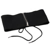 Wide Woven Fabric Waist Belt For Women With Knotted Bow Detail And Zipper Closure Skirt Accessory