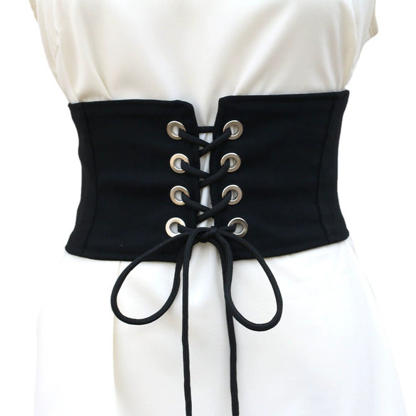 Wide Woven Fabric Waist Belt For Women With Knotted Bow Detail And Zipper Closure Skirt Accessory
