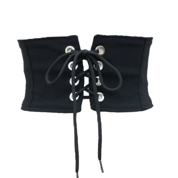 Wide Woven Fabric Waist Belt For Women With Knotted Bow Detail And Zipper Closure Skirt Accessory