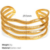 Widebrimmed Electroplated 316L Stainless Steel Bracelet Minimalist Geometric Style Women's