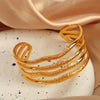 Widebrimmed Electroplated 316L Stainless Steel Bracelet Minimalist Geometric Style Women's