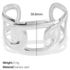 Widebrimmed Electroplated 316L Stainless Steel Bracelet Minimalist Geometric Style Women's