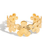 Widebrimmed Flower Bracelet Stainless Steel Electroplated Hand Jewelry