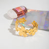 Widebrimmed Flower Bracelet Stainless Steel Electroplated Hand Jewelry