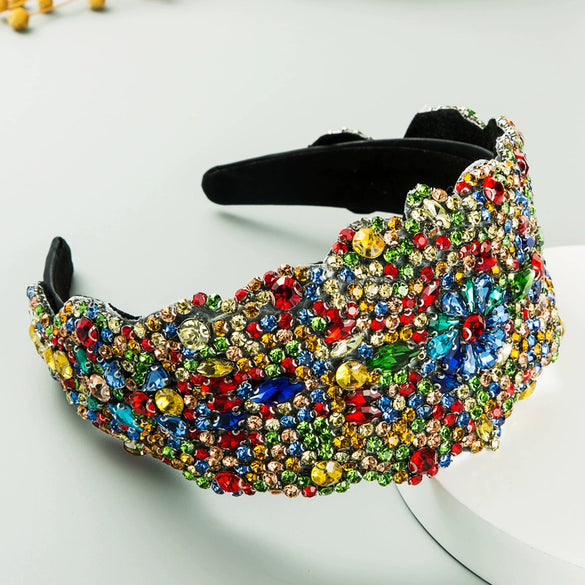 Widebrimmed Hair Hoop Rhinestone Light Luxury Headband For Women