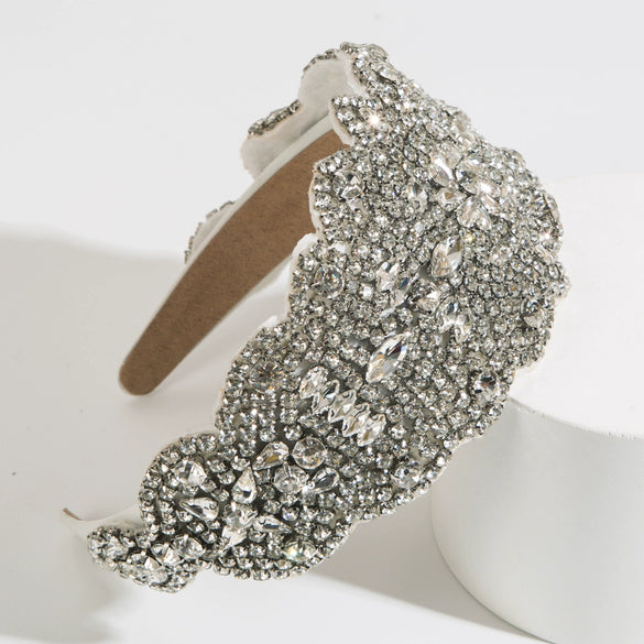 Widebrimmed Hair Hoop Rhinestone Light Luxury Headband For Women