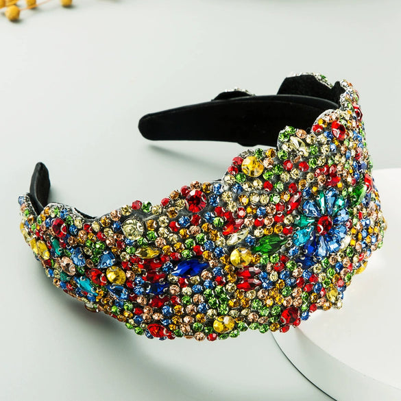 Widebrimmed Hair Hoop Rhinestone Light Luxury Headband For Women