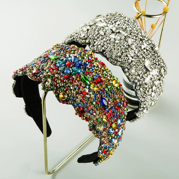 Widebrimmed Hair Hoop Rhinestone Light Luxury Headband For Women