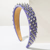 Widebrimmed Leather Headband Jewelry For Women With Rivets Handmade Trendy Cool Geometric Style