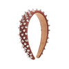 Widebrimmed Leather Headband Jewelry For Women With Rivets Handmade Trendy Cool Geometric Style