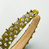 Widebrimmed Leather Headband Jewelry For Women With Rivets Handmade Trendy Cool Geometric Style