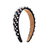 Widebrimmed Leather Headband Jewelry For Women With Rivets Handmade Trendy Cool Geometric Style